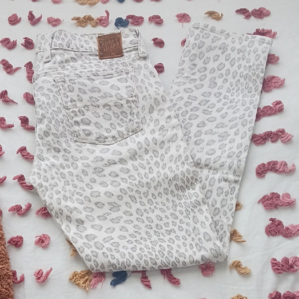 Lucky BRAND Animal Print Crop Denim Jeans